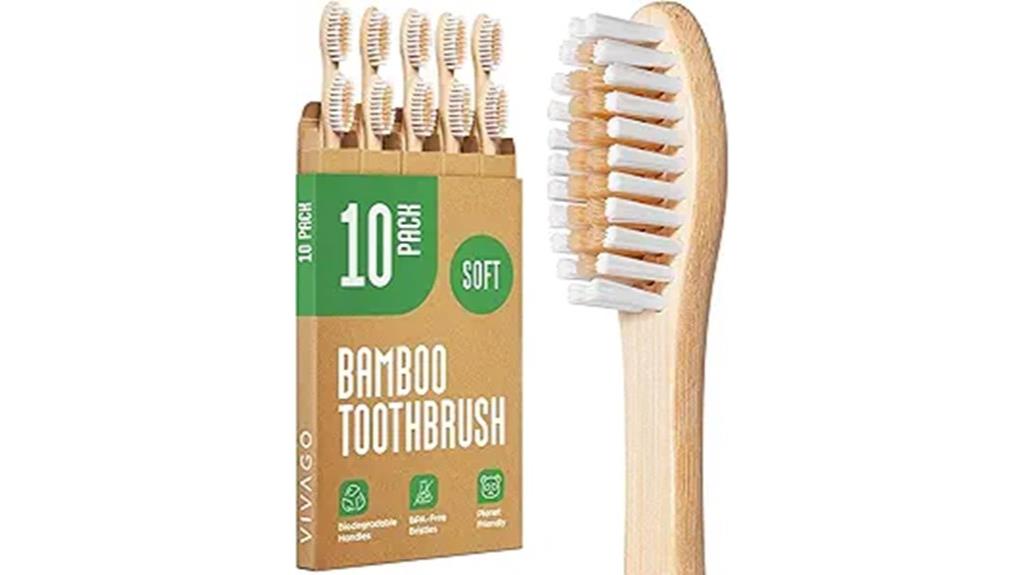 ten bpa free bamboo toothbrushes