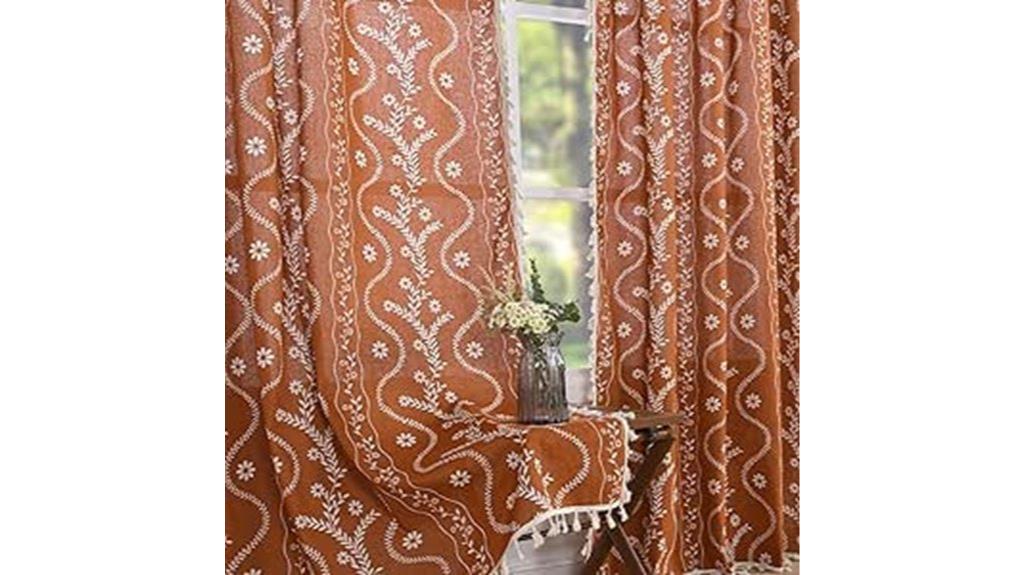 terracotta linen farmhouse curtains