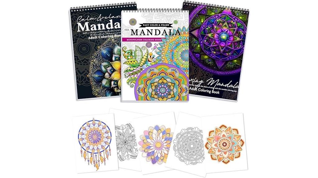 three spiral mandala books