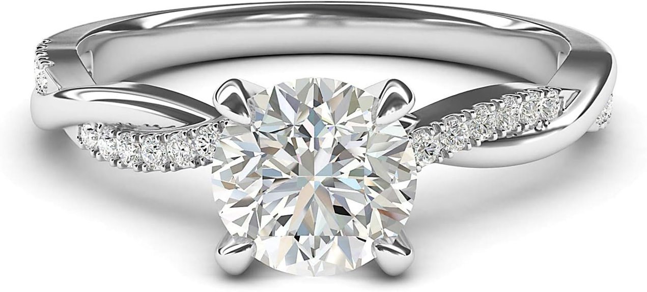 twisted vine moissanite ring