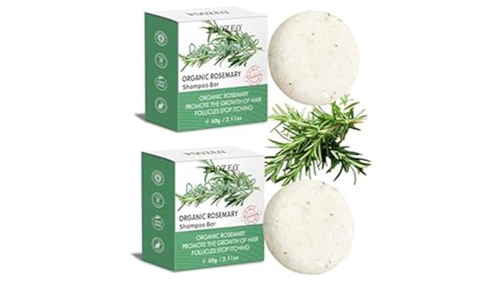 two rosemary shampoo bars