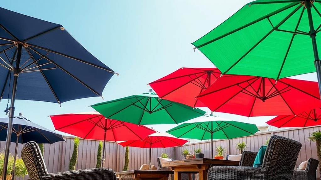 umbrella features for shade