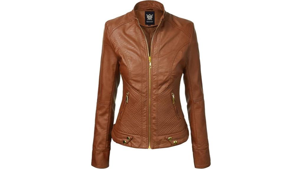 vegan leather moto jacket