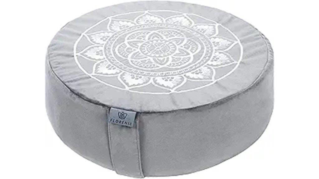 velvet covered florensi meditation cushion