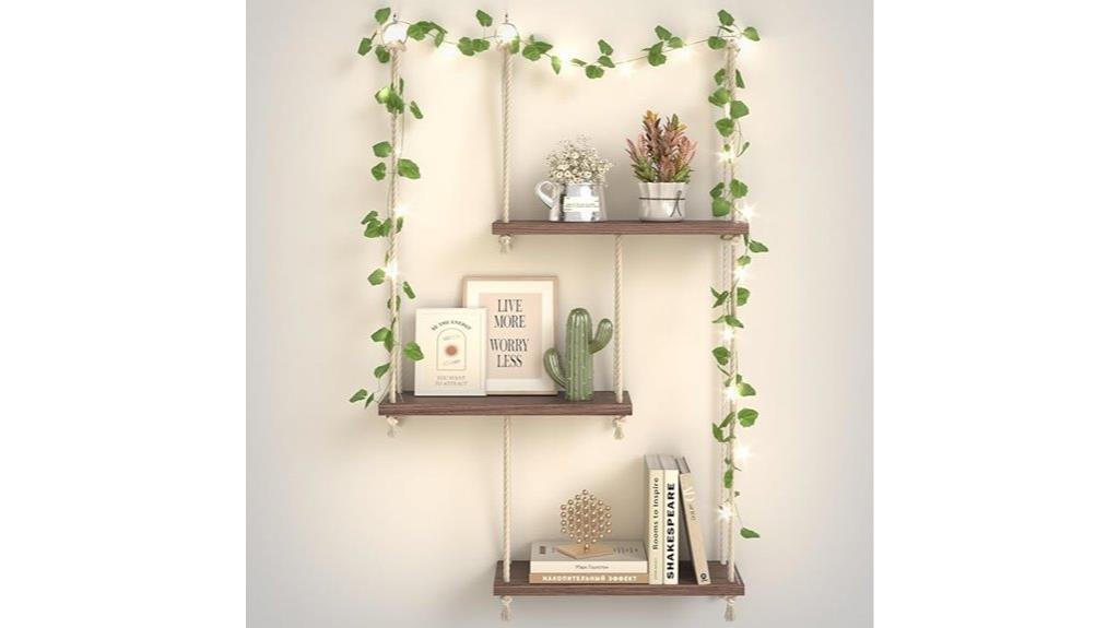 vine lit 3 tier shelves