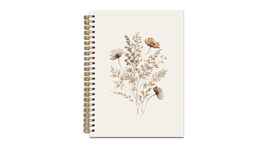 vintage boho floral notebook