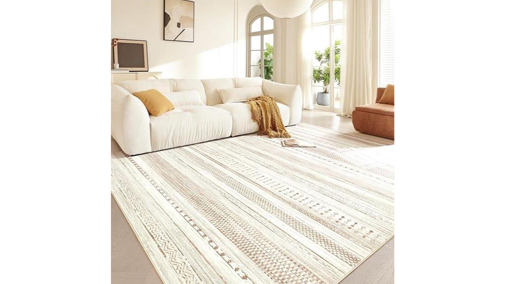 washable boho living rug