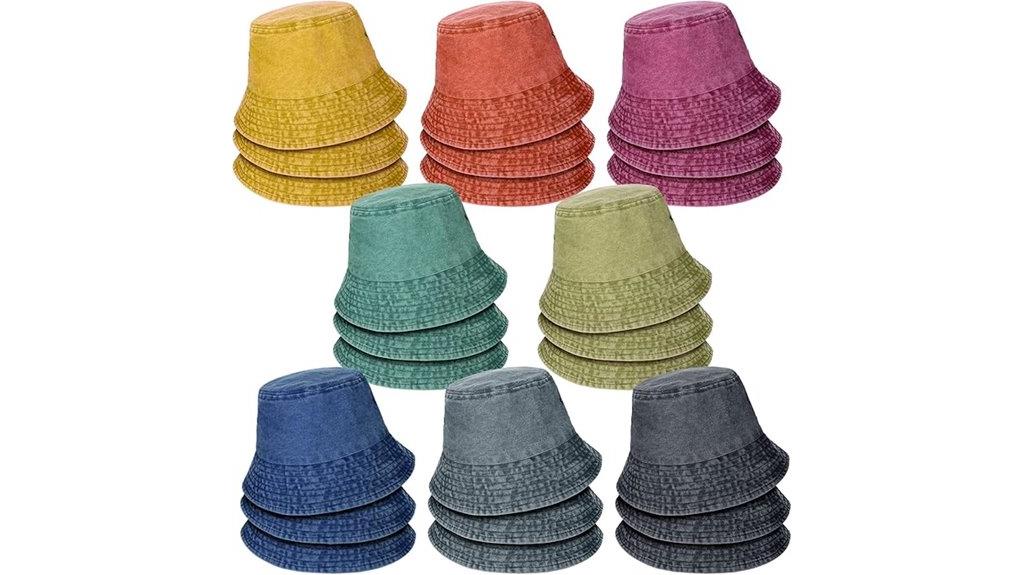 washed cotton bucket hats