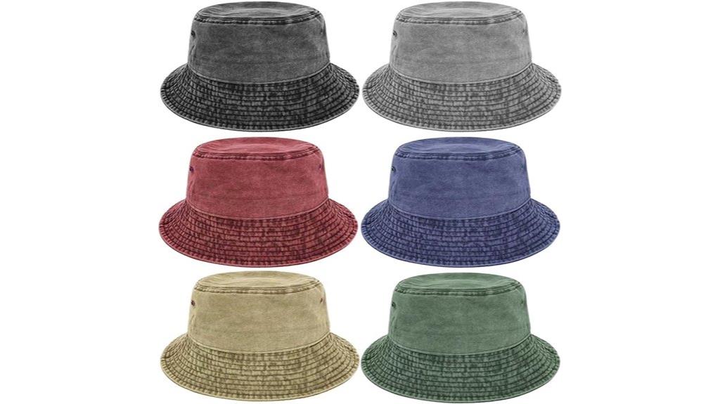 washed cotton bucket hats