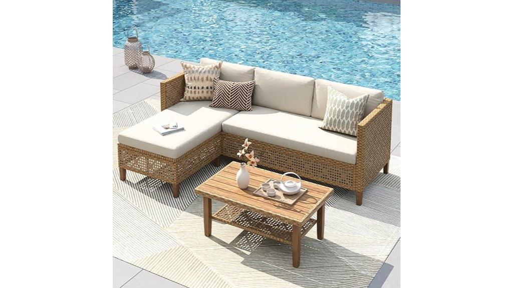 wicker outdoor sectional set
