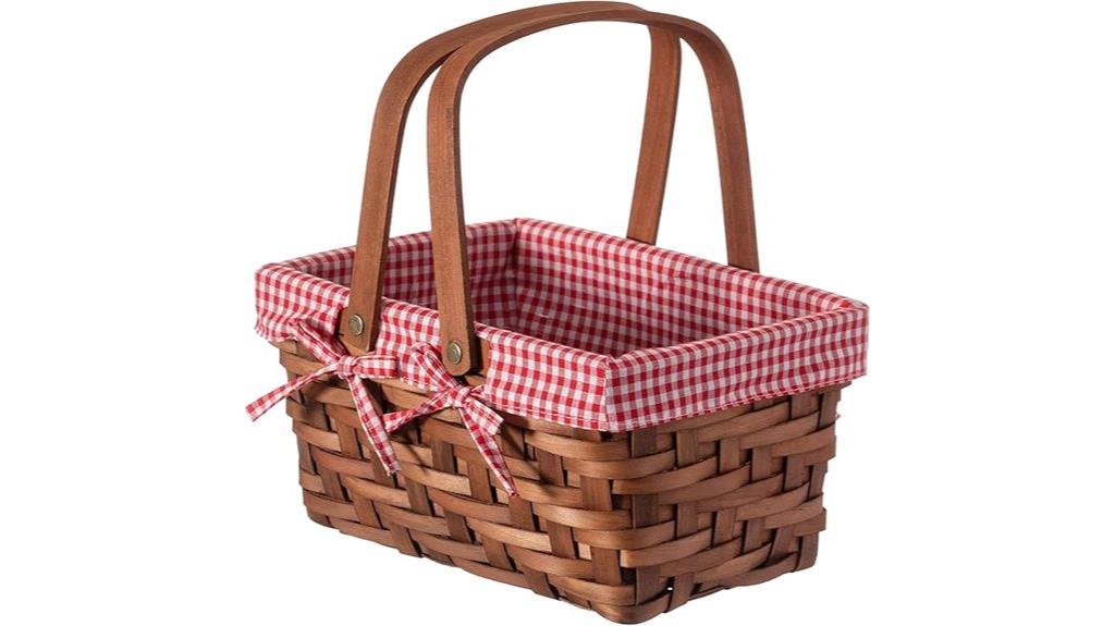 wicker picnic basket handles