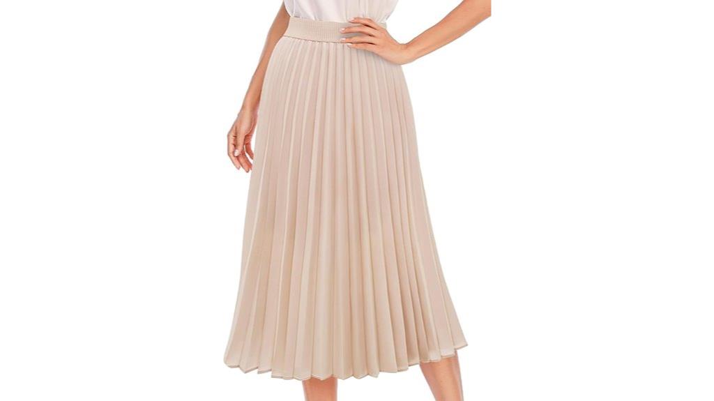 women s pleated midi skirt