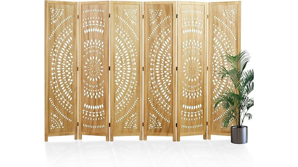 wood carved folding screen