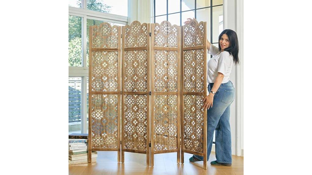 wooden four panel divider