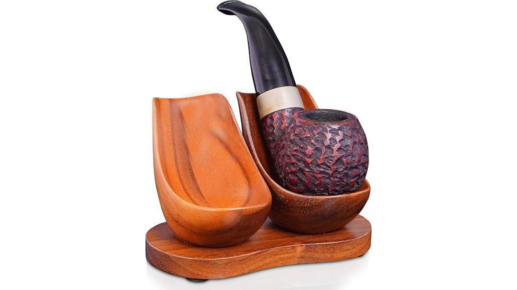 wooden pipe display stand