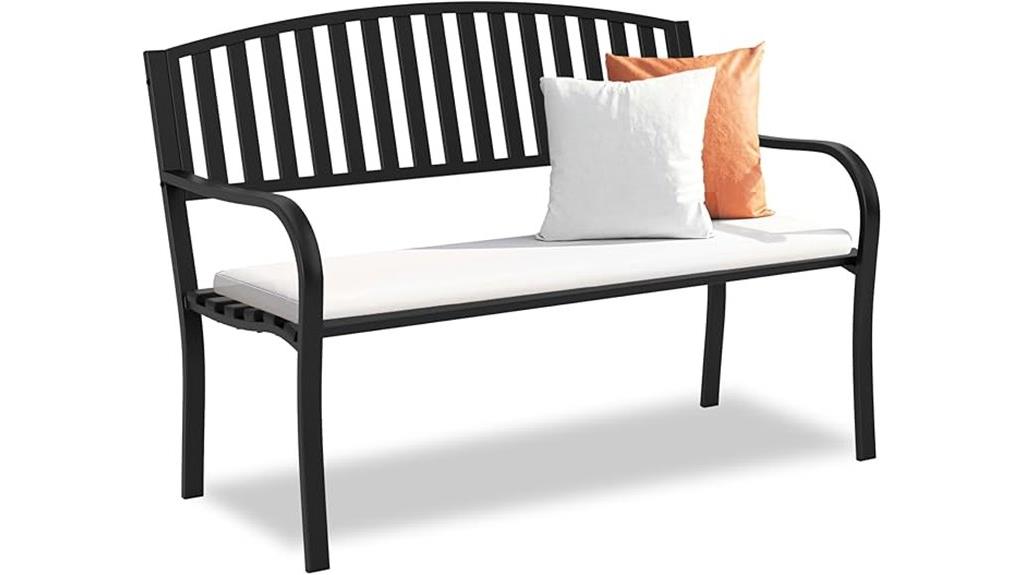wrought iron garden bench