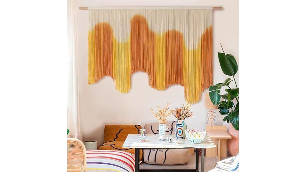 yellow dip dyed macrame