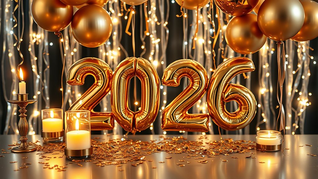 glamorous metallic candlelit decor