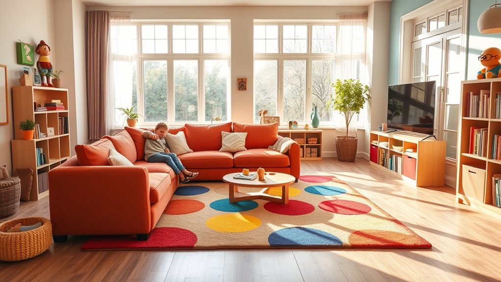 kid friendly family room designs
