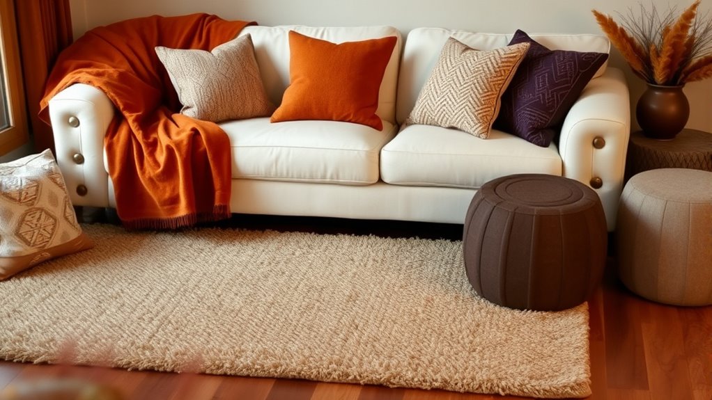 layer rugs blankets pillows