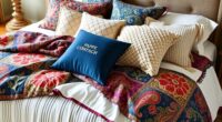 layered patterned textured bedding