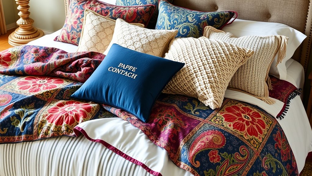 layered patterned textured bedding