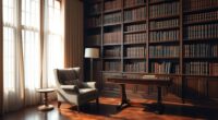 library shelving and lighting