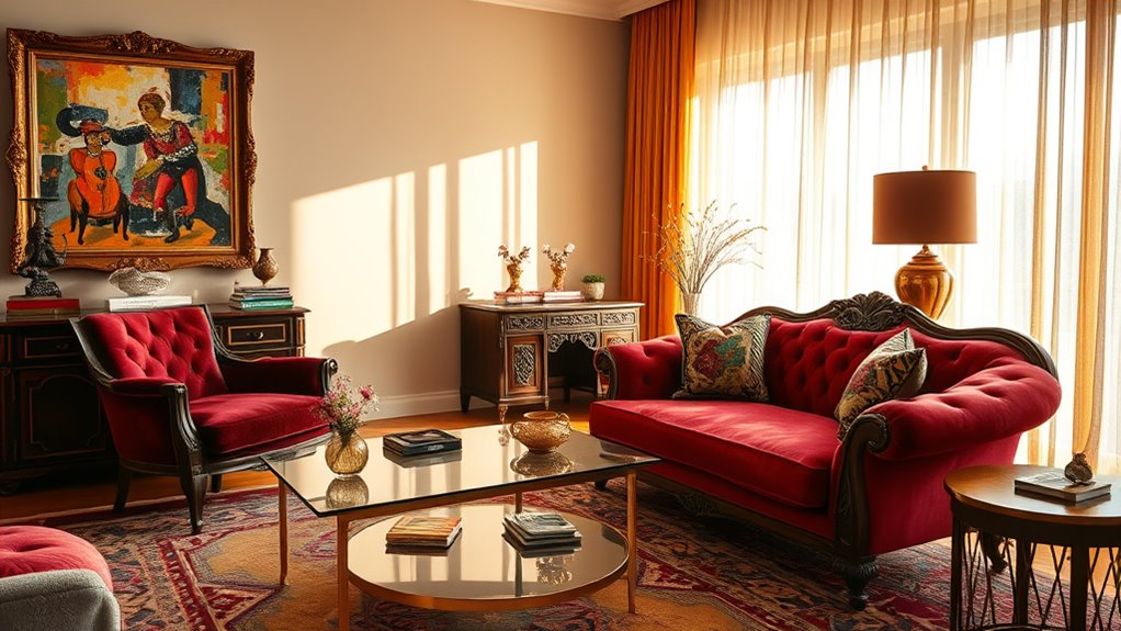 mix vintage with bold colors