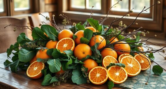 natural floral and produce arrangements