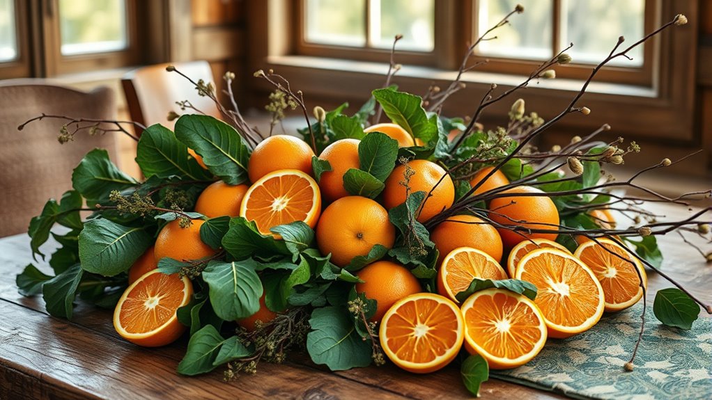 natural floral and produce arrangements