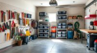 organized garage storage zones