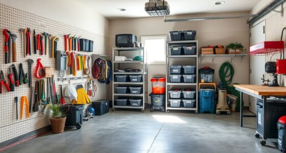 organized garage storage zones