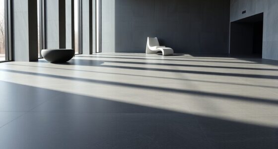 oversized tiles enhance spaciousness