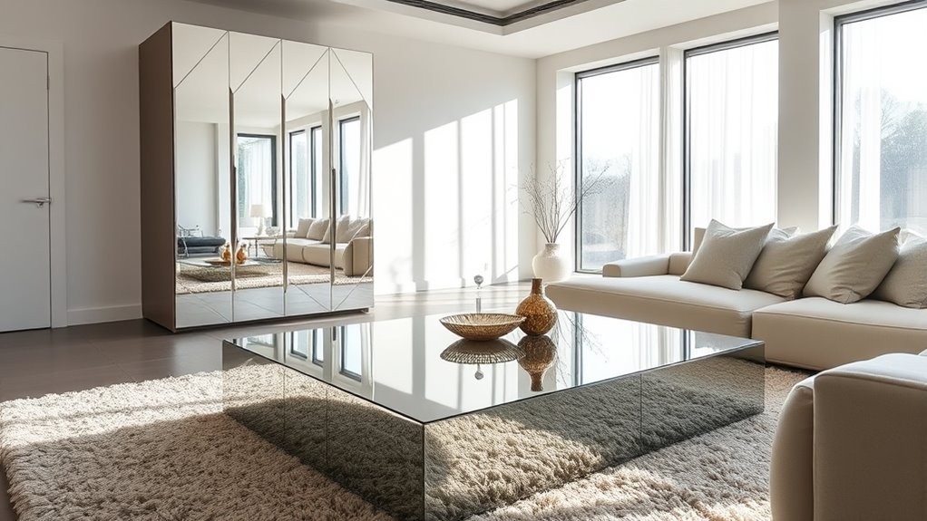 reflective space enhancing furniture