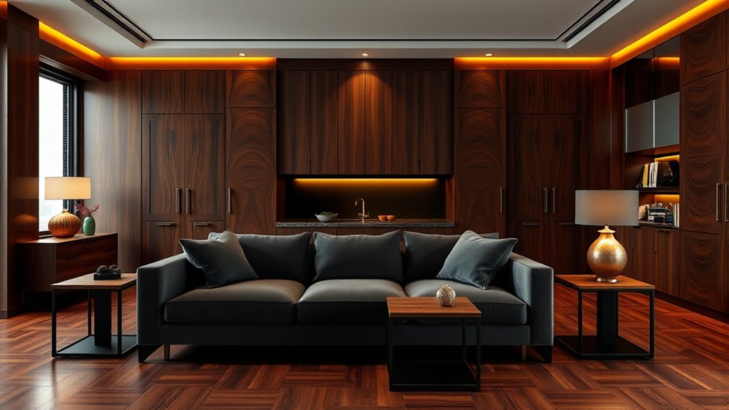 rich dark wood contrast