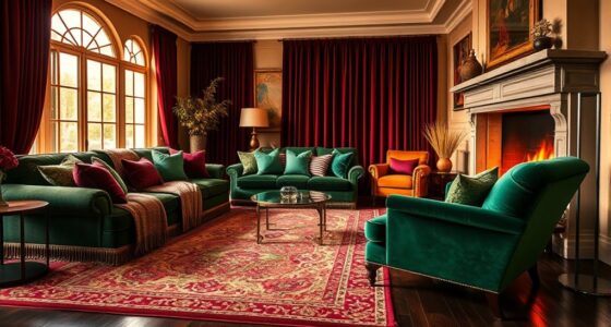rich jewel toned layered textiles
