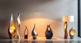 sculptural floor and table lamps