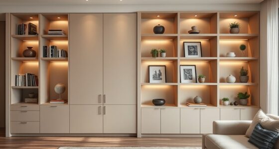 stylish built in shelving