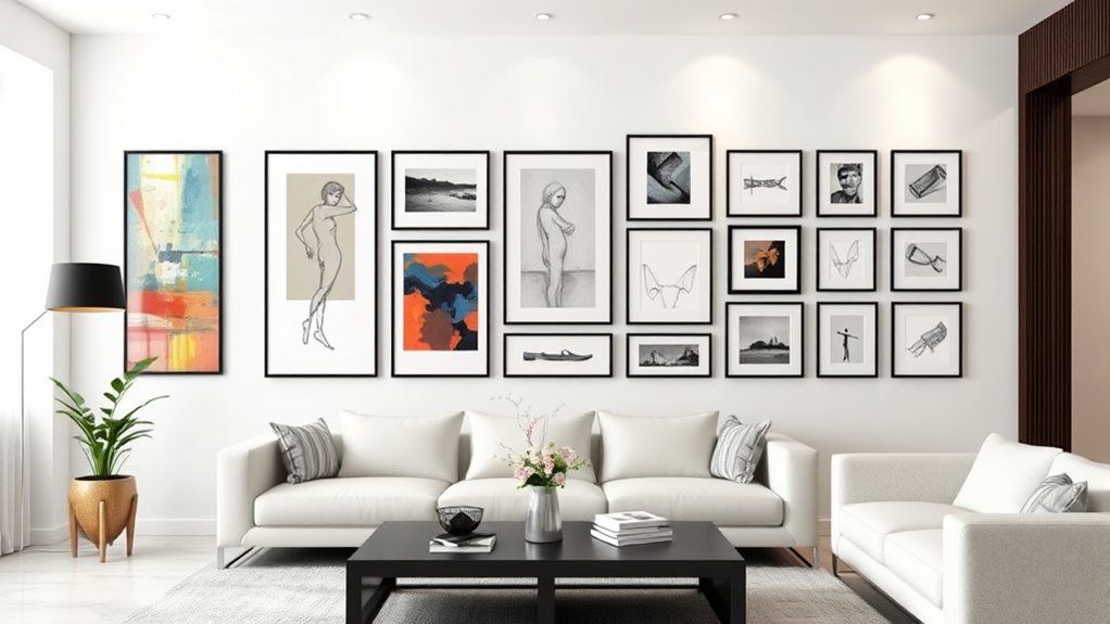 stylish cohesive gallery arrangement