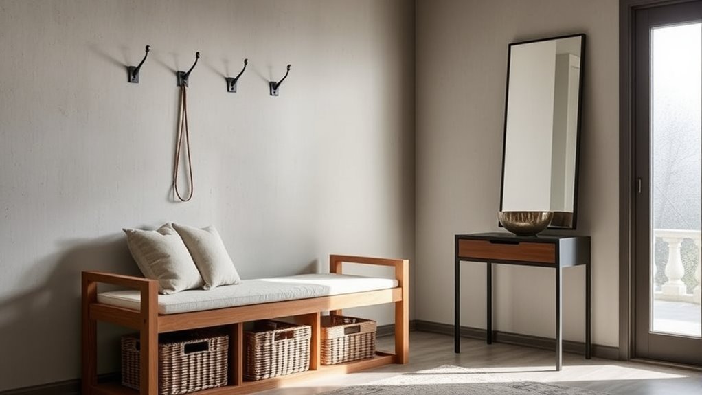 stylish functional entryway organization