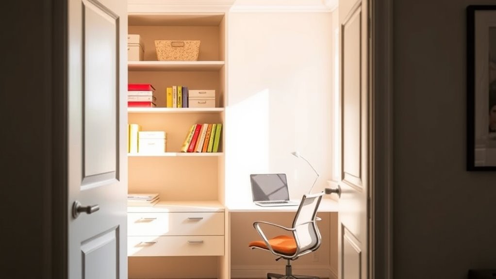 transform small closet into workspace