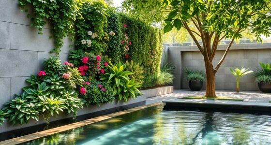 vertical gardens and water features