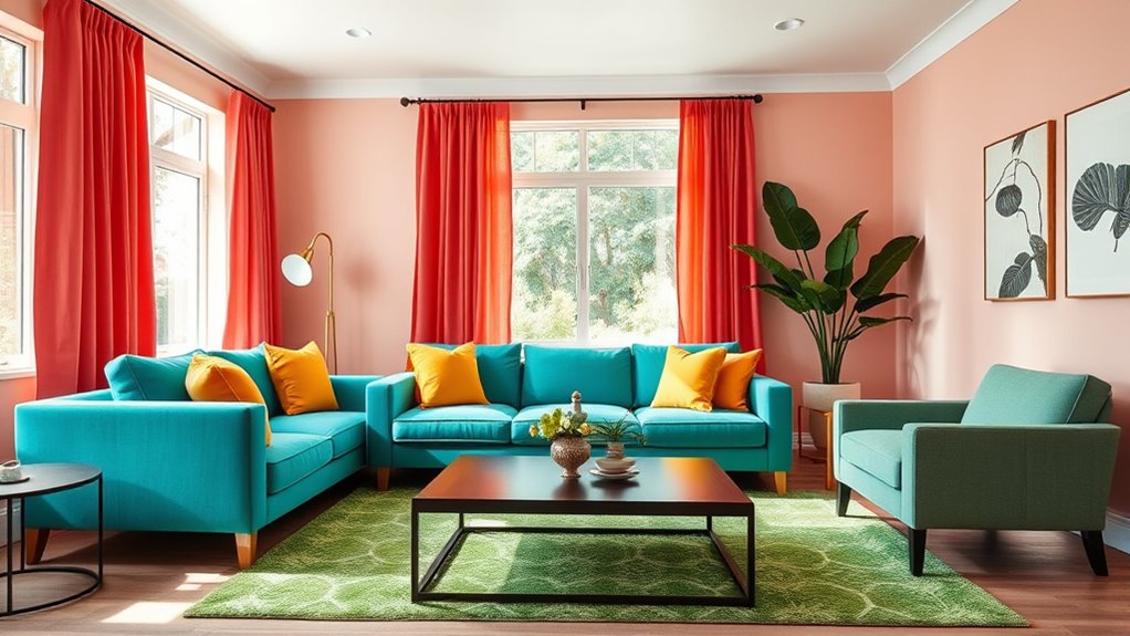 vibrant yet cohesive living rooms