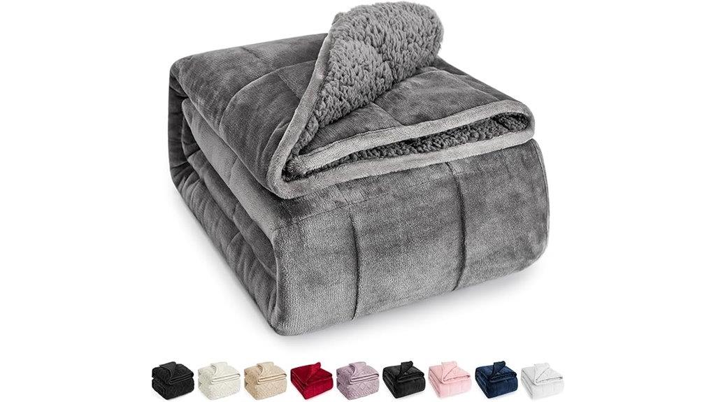 grey sherpa fleece blanket