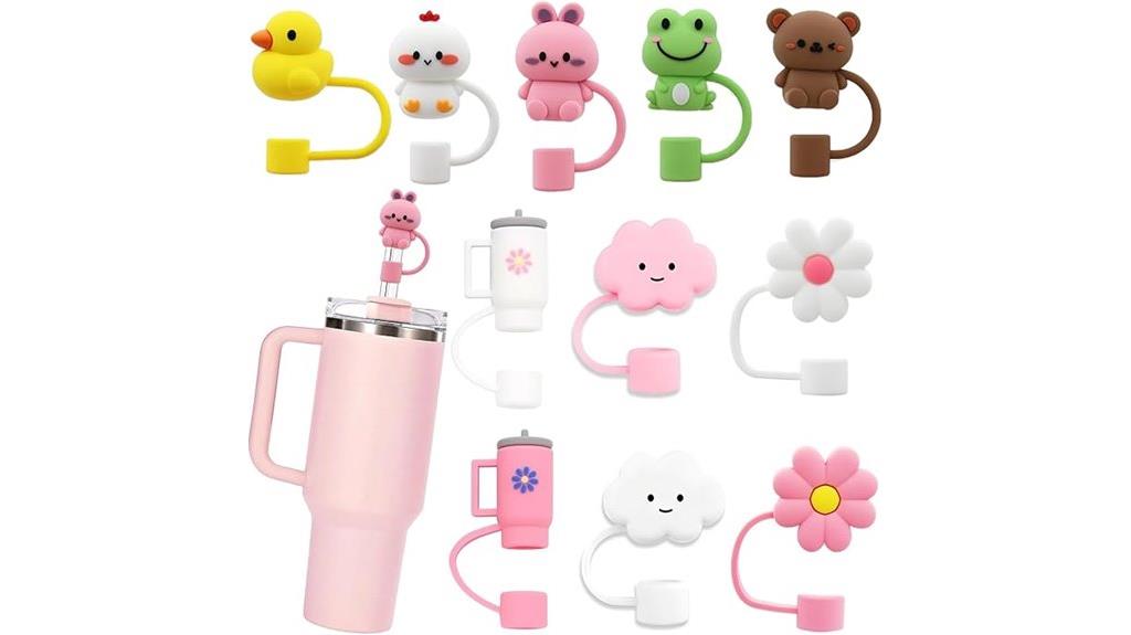 silicone straw covers set