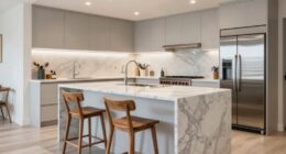 kitchen walkway and stool clearance