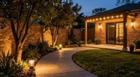 layered backyard lighting design