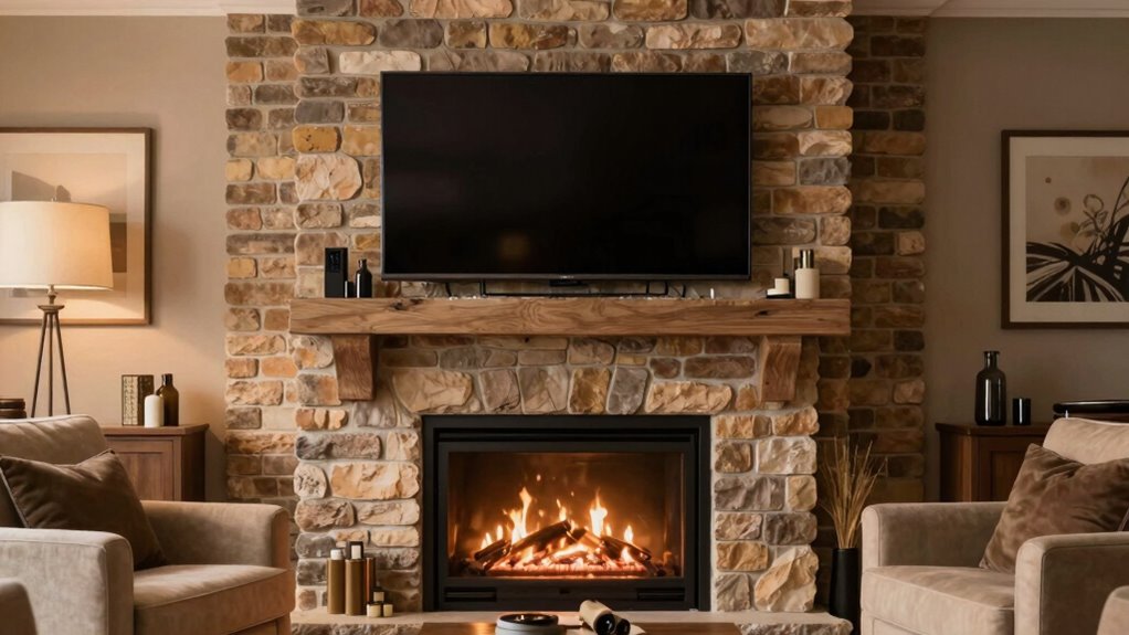 optimal fireplace tv eye level