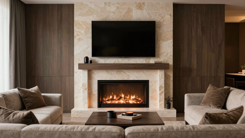 optimize tv fireplace height
