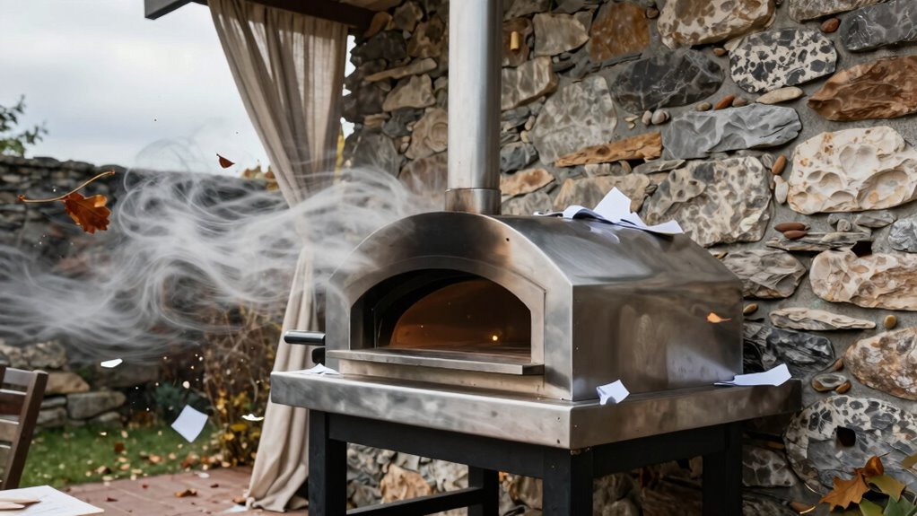 protect oven from wind